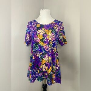 LuLaRoe Perfect T Shirt NWT Multicolor Abstract Swing Top